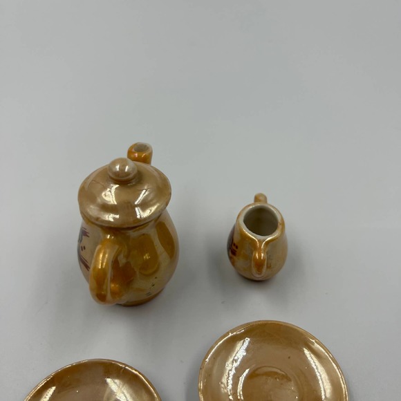 Vintage Miniature Tea Set Pitcher Sugar Cup Saucer Made In Occupies Japan - Picture 3 of 9